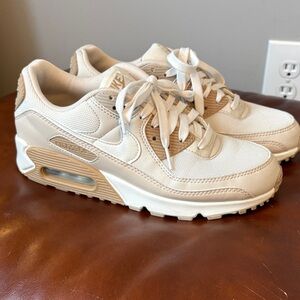 Nike Air Max 90 Beige and White Sneakers